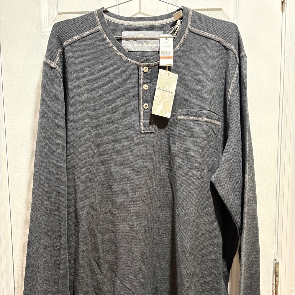 Tommy Bahama Men's Thermal Long Sleeve charcoal Size 3XLT
